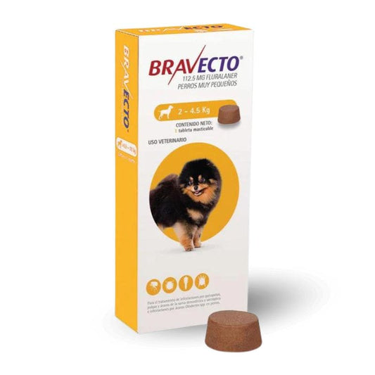 Bravecto - 1 Tableta - para Perro Mini 2 a 4.5 kg
