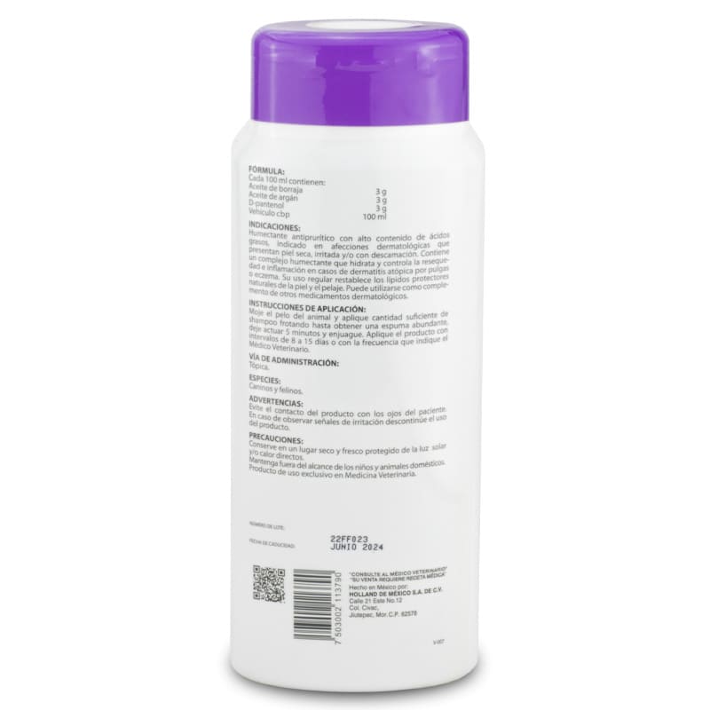 Holland Omegaderm - Shampoo Humectante y Antiprurítico 350 ml