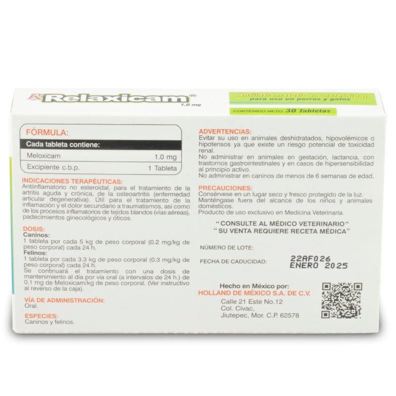 Holland Relaxicam - Antiinflamatorio No Esteroideo Tabletas 30 tab.