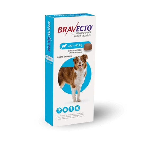 Bravecto - 1 Tableta - para Perro Grande 20 a 40 kg