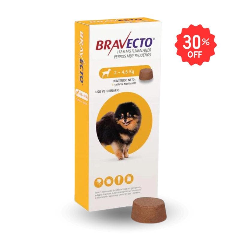 Bravecto - 1 Tableta - para Perro Mini 2 a 4.5 kg