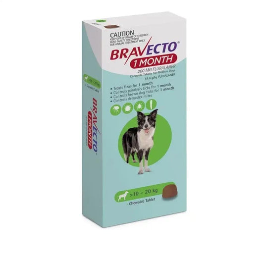 Bravecto 1 Mes 10 a 20 kg - 1 Tableta