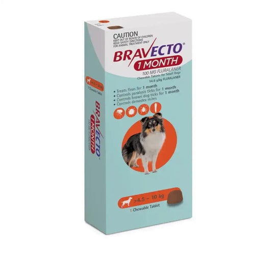 Bravecto 1 Mes 4.5 a 10 kg - 1 Tableta