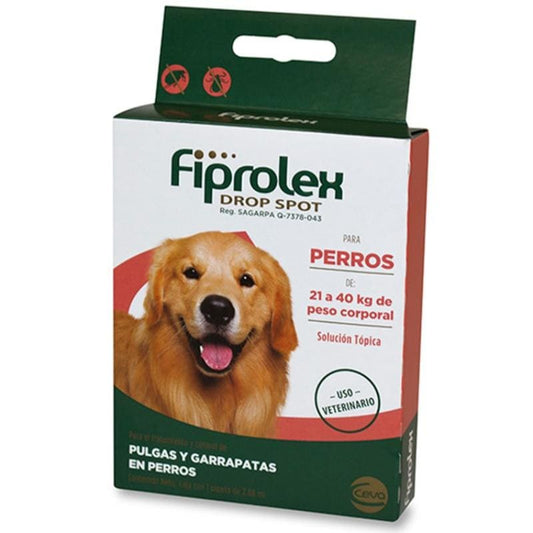 Fiprolex Pipeta - Antipulgas para Perro Raza Grande 21 a 40 kg