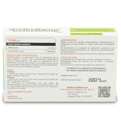 Holland Relaxicam - Antiinflamatorio No Esteroideo Tabletas 30 tab.