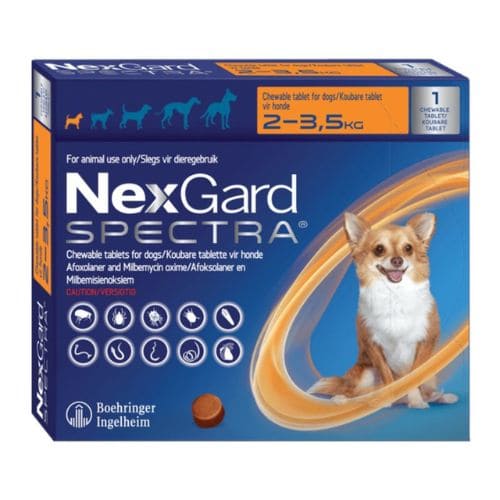 Nexgard Spectra - Perro mini 2 a 3.5 kg - 1 Tableta