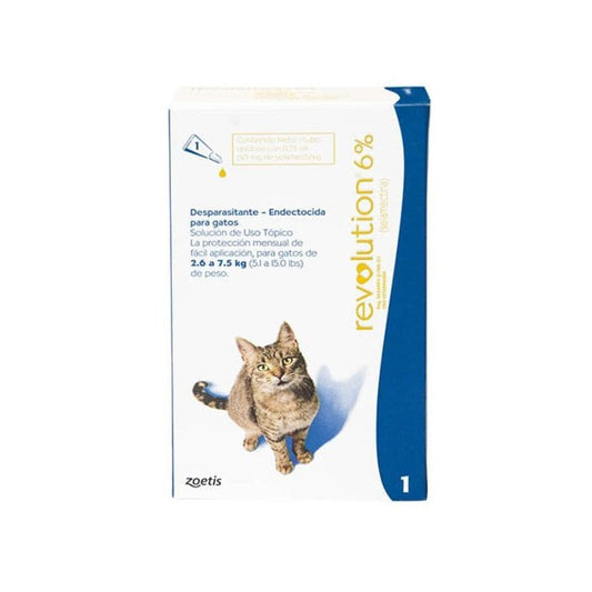 Revolution Azul Gato de 2.6 a 7.5kg - 1 pipeta