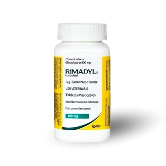 Rimadyl 100 mg Antiinlfamatorio - 60 tabletas Masticables