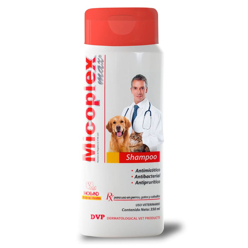 Holland Micoplex Max Shampoo Antimicótico, Antibacterial y Antiprurítico para Perro y Gato, 350 ml