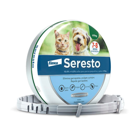 Seresto - Collar chico - Antipulgas y Garrapatas para perros y gatos